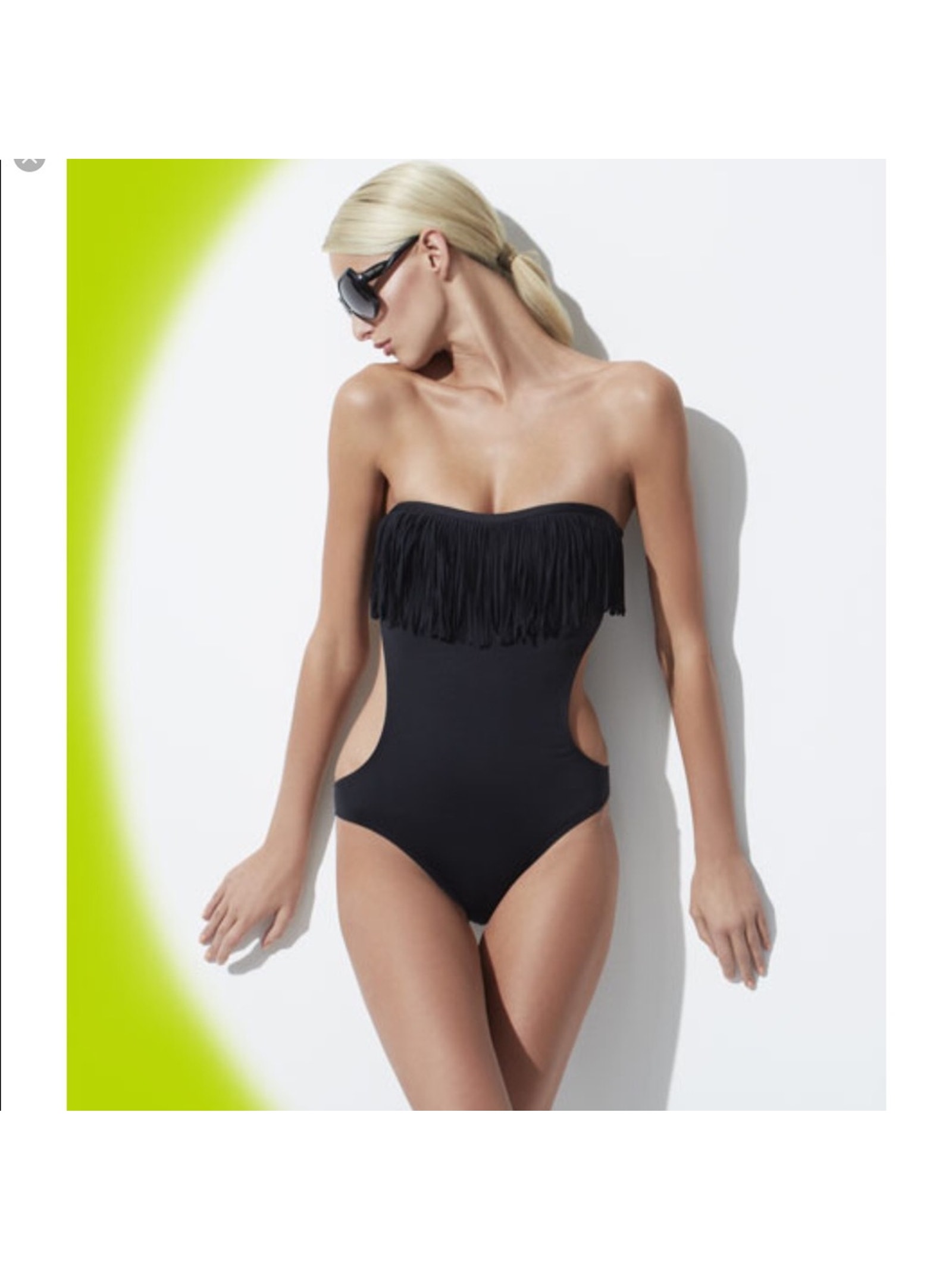Nwot Sexy Fringe L*Space Black Monokini Size 4
